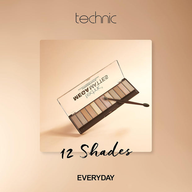 Mega Mattes Nude Eyeshadow Palette - 12 Pigmented, Professional, Long Lasting, Easy to Apply and Blendable Matte Shades for the Perfect Look for Day or Night 18G