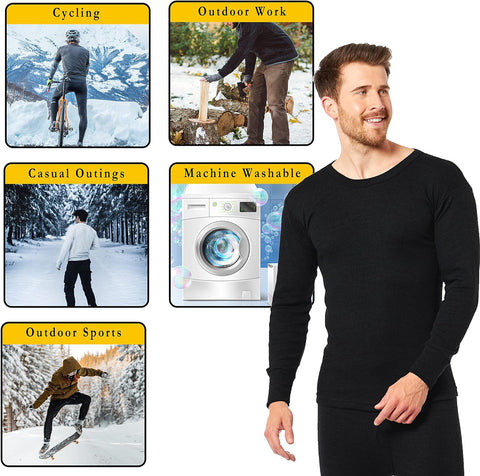 Heatwave® Pack of 2 Men'S Extreme Thermal Underwear Set, Long Sleeve Top & Long Johns Set, Winter Thermals