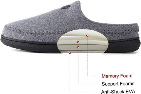 Men'S Fuzzy Warm Memory Foam Moccasin House Slippers Indoor Outdoor