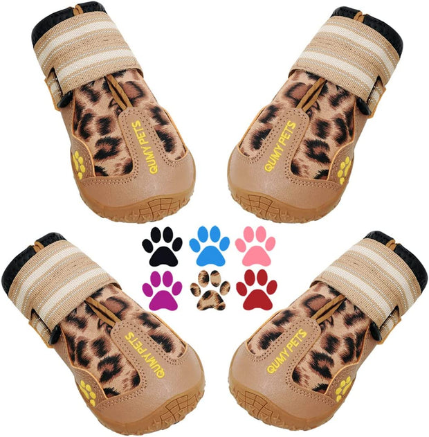 Dog Shoes for Large Dog, Medium Dogs Boots & Paw Protectors for Winter Snowy Day, Summer Hot Pavement, Waterproof in Rainy Weather, Outdoor Walking, Indoor Hardfloors anti Slip Sole Black Size 6