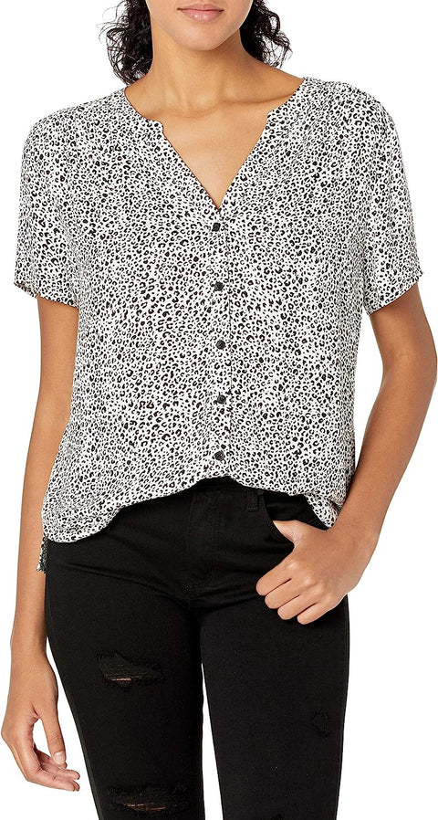 Women'S Short-Sleeve Woven Blouse