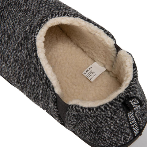 Men'S Fuzzy Wool Felt Memory Foam Slippers Anti-Slip Warm Faux Sherpa House Shoes with Dual Side Elastic Gores