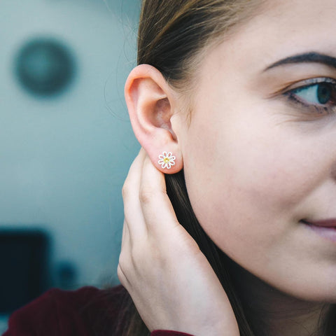 Daisy Stud Earrings Created with Zircondia® Crystals