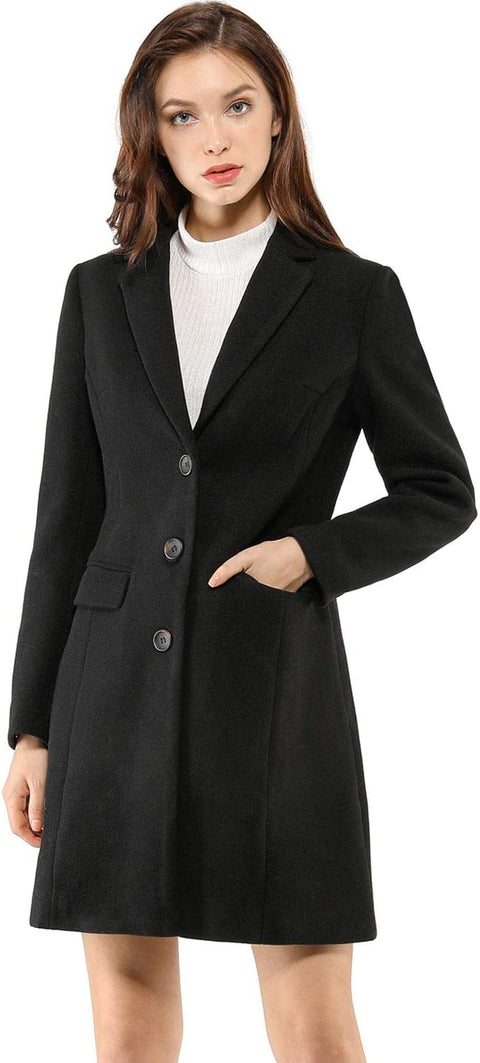 Winter Coats for Women, Single Breasted Notched Lapel, Winter Outwear