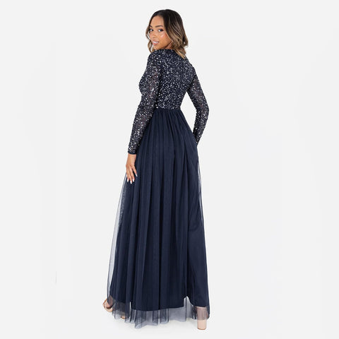 Women'S Maya Embellished Long Sleeve Maxi Dress Bridesmaid