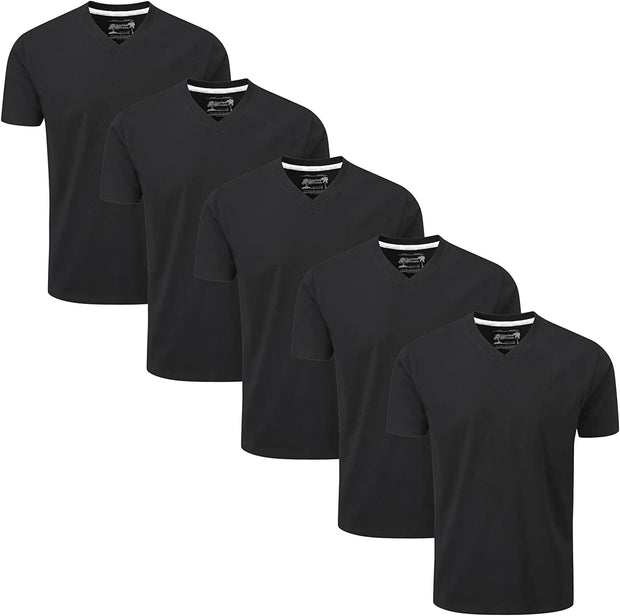 5 Pack Plain V-Neck T-Shirt