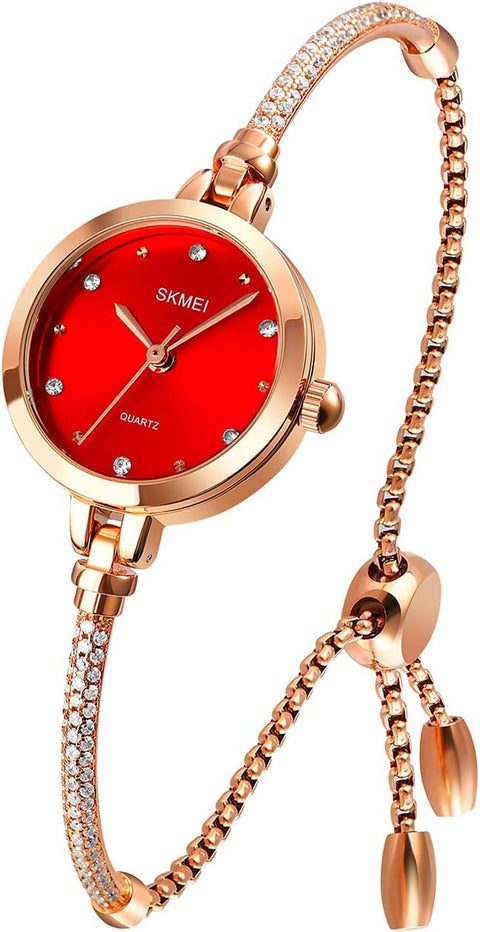 Women Watches Bracelet Diamond Ladies Female Small Rose Gold Fashion Luxury Thin Waterproof Analog Quartz Casual Girls Wife Gifts Silver Wrist Watch