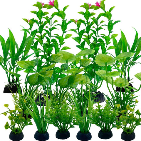 Aquarium Fish Tank Plastic Plants, 23 Pack Colorful Artificial Aquatic Plants, Vivid Underwater Plants Decorations Water Plants