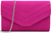 Clutch Bag for Women, Suede Clutch Bags for Wedding Shoulder Crossbody Evening Bag (Navy)