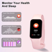 Smart Watch for Women,Fitness Watch with Heart Rate/Blood Oxygen Sleep Monitor,5Atm Waterproof Step Counter Watch with 24 Sport Modes,1.47'' Touch Screen Smartwatches for Android Ios - Upgrade