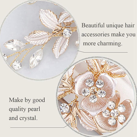 Wedding Hair Clips Fashion Elegant Ladies Rhinestone Rose Gold Hair Pins Ladies Pearl Hair Accessories Clip Wedding Bridal Headpiece Weeding Accessories