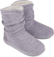 Ladies' Chenille Knit Warm Boots Slippers Soft Plush Fleece Booties Slipper Memory Foam Women Bootee Slippers House Shoes