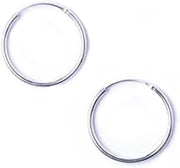 10MM Sterling Silver SMALL Plain Simple Polished Top Hinged Endless Hoop Earrings - Fine Circle round Hoop Sleeper Earrings for Women/Teenagers/Girls