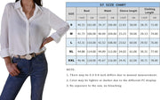 Womens Button down V Neck Shirts Chiffon Long Sleeved Loose Fit Blouse Summer Elegant Tops