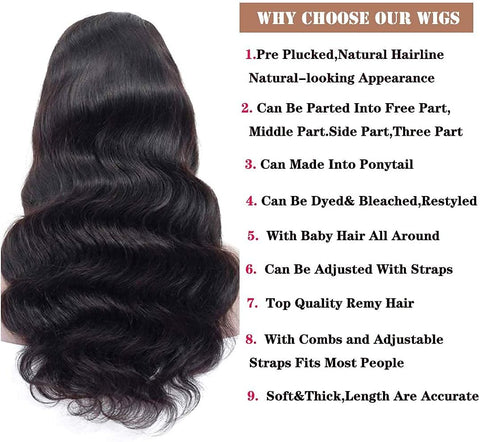 Body Wave Lace Front Wigs Human Hair Pre Plucked with Baby Hair 150% Density Glueless Brazilian Virgin 4X4 Lace Closure Human Hair Wigs for Black Women Natural Color 10 Inch