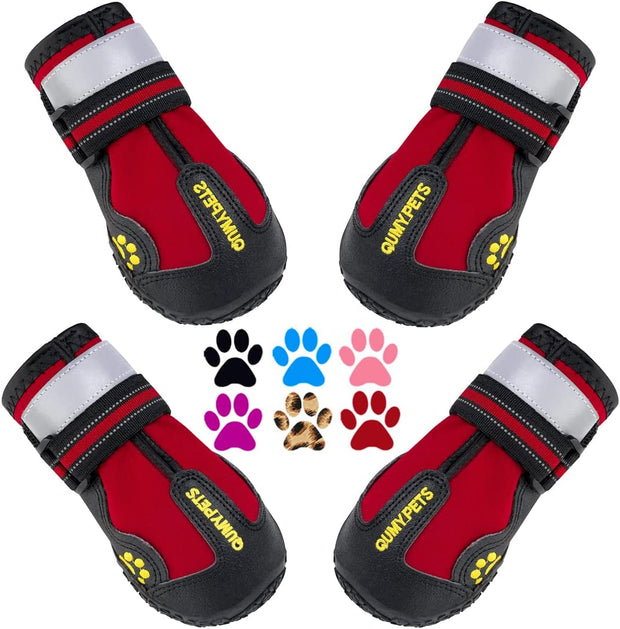 Dog Shoes for Large Dog, Medium Dogs Boots & Paw Protectors for Winter Snowy Day, Summer Hot Pavement, Waterproof in Rainy Weather, Outdoor Walking, Indoor Hardfloors anti Slip Sole Black Size 6