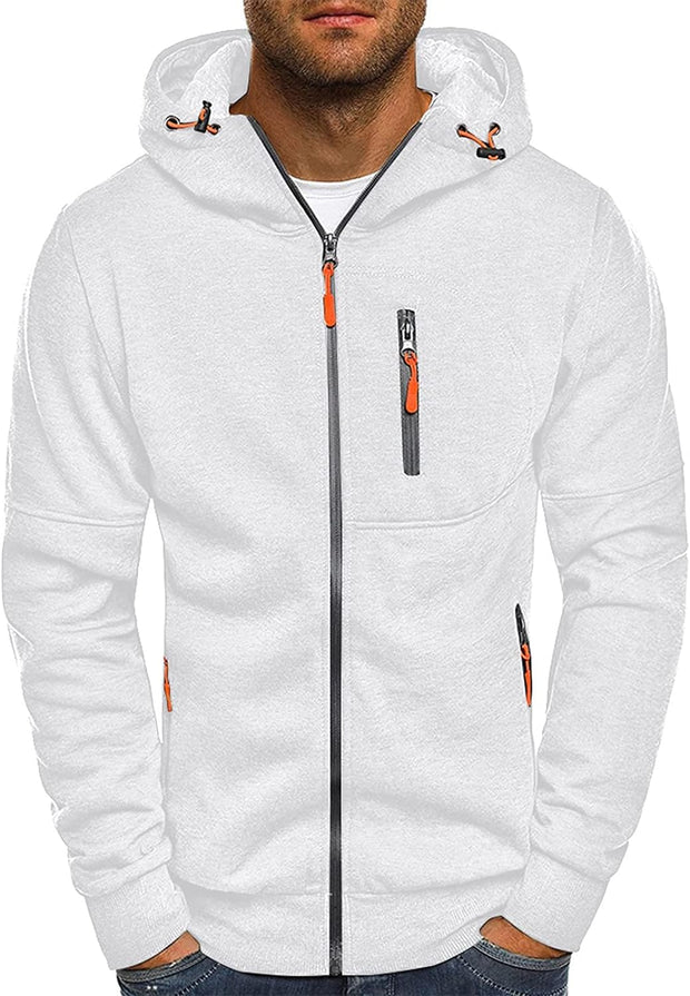 Mens Hoodies Sweatshirt Zip up Lightweight Jackets Jumper Sweater