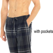 2 Pack Mens Fleece Check Pyjamas Lounge Pants Bottoms