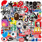 100PCS Cute Stickers Pack, Vinyl Waterproof Stickers for Laptop,Skateboard,Water Bottles,Computer,Phone,Guitar,Stickers (Brand LOGO)