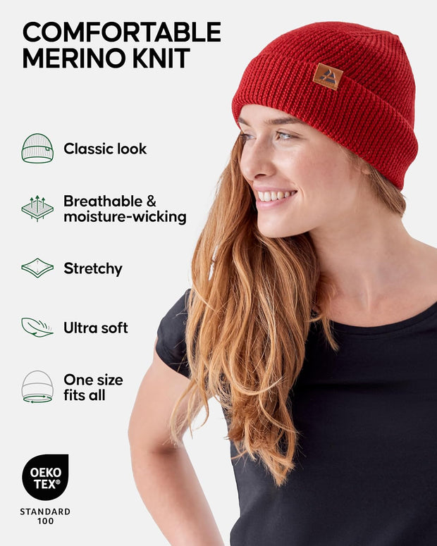 Merino Beanie Hat for Autumn, Winter, Fisherman Beanie, Unisex, Thermal, Merino Wool