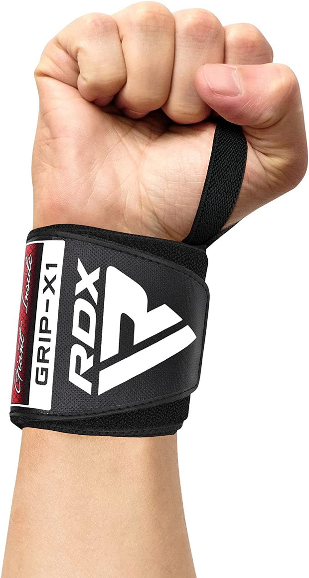 Weight Lifting Wrist Wraps Support, IPL USPA Approved, Elasticated Pro 18” Cotton Straps, Thumb Loop, Powerlifting Bodybuilding Fitness Strength Gym Training WOD Workout, Gymnastics Calisthenics