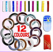 12Pcs Mixed Colours Pretty Rolls Striping Tape Line Nail Art Decoration Sticker