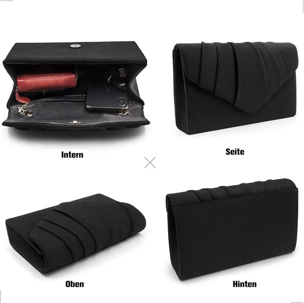 Women Clutch Bag Suede Pleated Envelope Bag Stylish Evening Bag