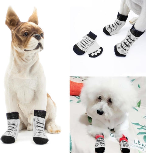 6 Pairs Dog Socks, anti Slip Dog Shoes, Dog Grip Socks with Straps, Non Slip Dog Socks, Pet Paw Protector for Pet Indoor Wear & Outdoor Walking