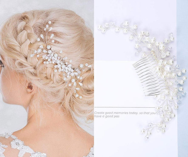 Bridal Hair Pins - 3Pcs Fashion Retro Elegant Ladies Pearl Rhinestone Hair Accessories for Wedding Bridal Jewelry Bridal Hair Accessories Headpiece Wedding Accessories (3PCS)