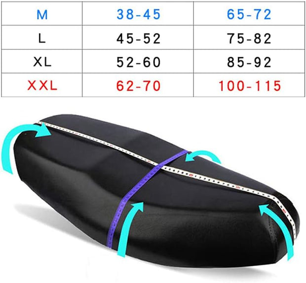 Universal Motorcycle Seat Cover, Oxford Cloth Waterproof Sun Protection Seat Cover Motorcycle Cushion Cover Elastic Seat Protection for Most Motorcycles,Black XXL