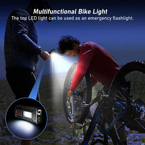 Bike Lights Set, Rechargeable Super Bright Bicycle Lights, Runtime 8+ Hours, 6 Lighting Modes, Waterproof Bike Front Head Light and Back Tail Rear Light Reflectors for All Bike,Mountain