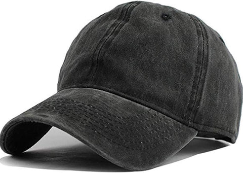 Men Women Washed Cotton Low Profile Distressed Vintage Baseball Cap Plain Adjustable Dad Hat