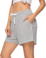 Women'S Pyjama Shorts, Super Soft Sleeping Bottoms Stylish Lounge Shorts for Sleep Gym Running with Pockets S-XXL