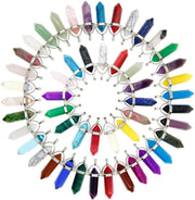 20Pcs Heart Shaped Stone Pendants Charms Crystal Chakra Beads for DIY Necklace Jewelry Making, 2 Sizes, Assorted Color