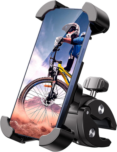 Universal Bike Phone Mount,Motorcycle Phone Holder-Sturdy and Secure,One-Hand Operation,360°Rotating,Security Lock, Compatible for All Iphone Series and Other 4.7"- 6.8" Cellphone.