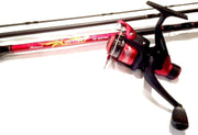 Firebird 3-Piece Match Combo Rod and Reel - Black/Red, 10 Ft