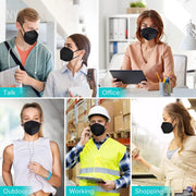 20Pcs FFP2 Face Mask Black CE Certified KN95 Mask Filtration Rate ≥95% 5-Layer Protective FFP2 Masks Individually Packaged Face Mask High Filter Respirator Mask for Daily Prevention and Protection