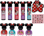 Disney Minnie Mouse -  Sparkly Cosmetic Makeup Set with Lip Balm Nail Accessories -35 Pcs|Perfect for Parties Sleepovers Makeovers|Birthday Gift for Girls above 3 Yrs