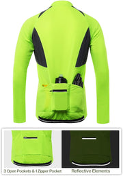 Cycling Jersey Mens Long Sleeve MTB Jersey Half Zipper Cycling Clothing 6031