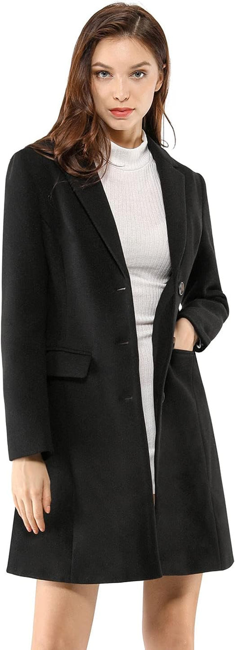 Winter Coats for Women, Single Breasted Notched Lapel, Winter Outwear