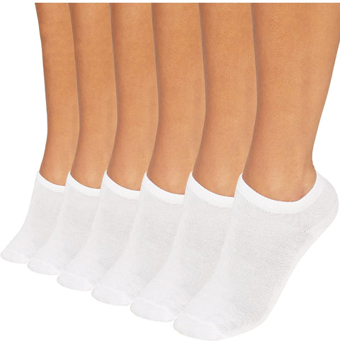 Women’S 6/12 Pairs Trainer Low Cut White, Black, Design Ankle Socks | Indoor/Outdoor Sports, Running, Walking, Athletic Wear & Home Workouts | Everyday Casual | Soft, Durable & Quick Drying | Size 4-7