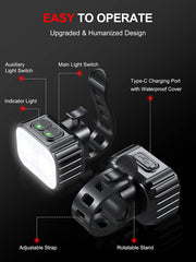 Bike Lights Front and Back, Super Bright Bicycle Lights USB Rechargeable, IPX6 Waterproof Bike Light Set for Night Riding/Camping/Backpack, 8+12 Lighting Modes, Longer Battery Life