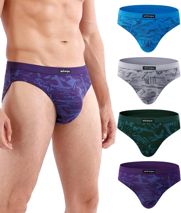 Men'S Modal Briefs Underwear Soft Microfibre Underpants No Front Silky Touch Slips Covered Waistband Multipack