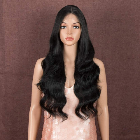 Lace Front Wig Synthetic 26 Inches 13X4 Lace Wavy Wig Free Part Wig for Women Heat Resistant Fiber