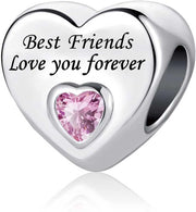 Jewelry Women Girls Love You Forever Heart Birthday Bead Charms for Mum Sister Grandma Daughter Auntie Wife Dad