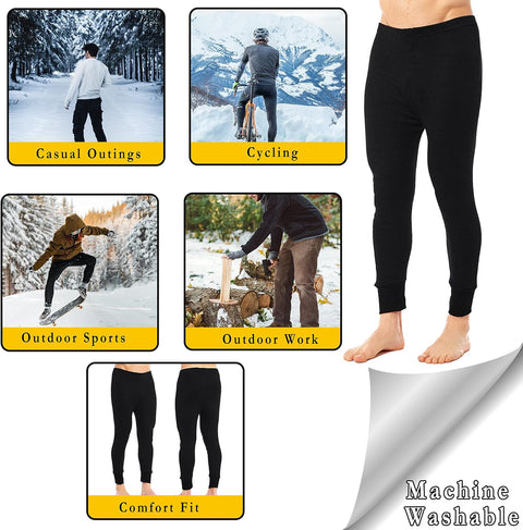 Heatwave® Pack of 2 Men'S Thermal Trousers Long Johns Warm Underwear Baselayer, S M L XL XXL Thermals