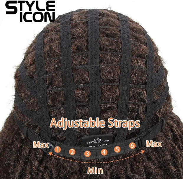 6" Short Dreadlock Wig Twist Wigs for Black Women Short Curly Synthetic Wigs (6", TT1B/30)