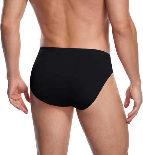 Men'S Modal Briefs Underwear Soft Microfibre Underpants No Front Silky Touch Slips Covered Waistband Multipack