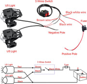 Motorbike Headlight 2PCS 15W U5 Motorcycle Lights LED with Button Switch E57 360°Universal Adjustment Bracket Motorcycle Headlights Motorcycle Front Spot Lights for 12/24V Vehicles