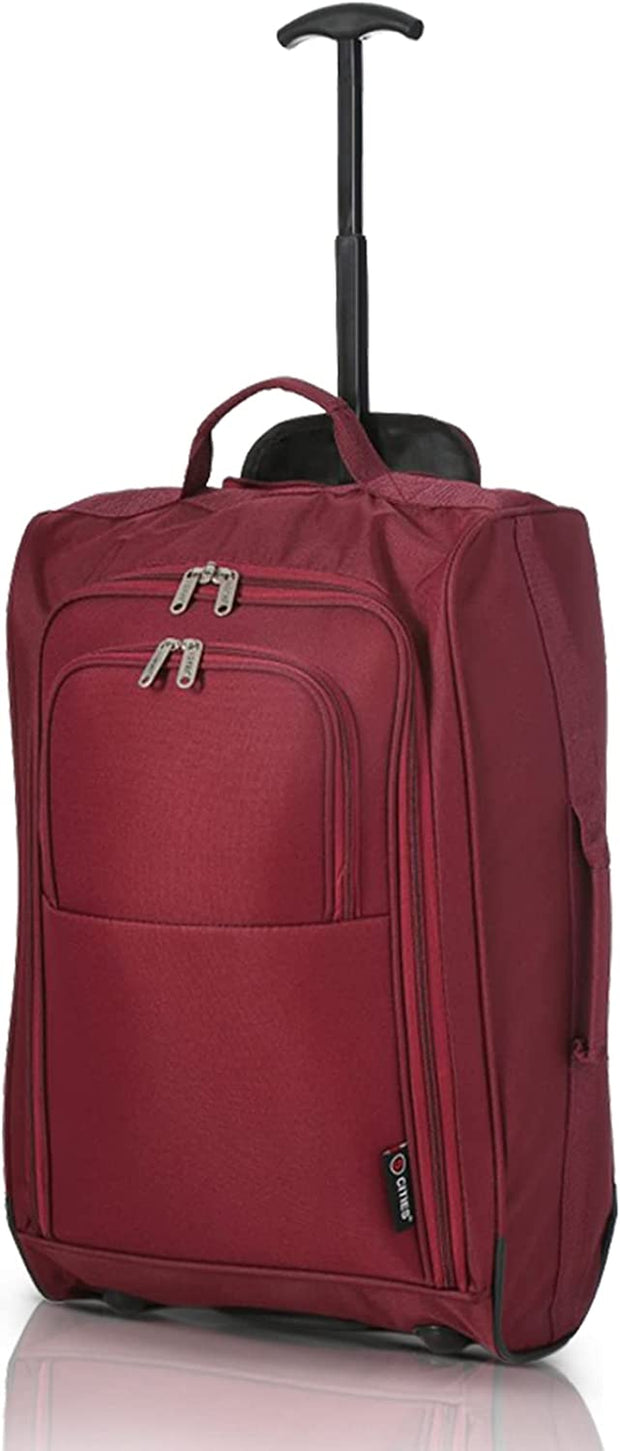 21"/55Cm Carry on Lightweight Travel Cabin Approved Trolley Bag with Wheels Suit Case Hand Luggage with 2 Year Warranty